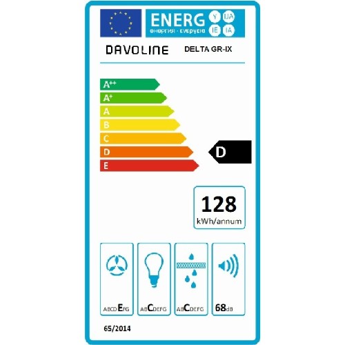 ΑΠΟΡΡΟΦΗΤΗΡΑΣ ΕΝΤΟΙΧΙΖΟΜΕΝΟΣ ΣΥΡΟΜΕΝΟΣ DAVOLINE DELTA 060 GR-IX (60CM / D / INOX / 483m³/h)